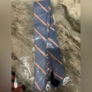 J. Crew Blue and Pink Striped Silk Tie